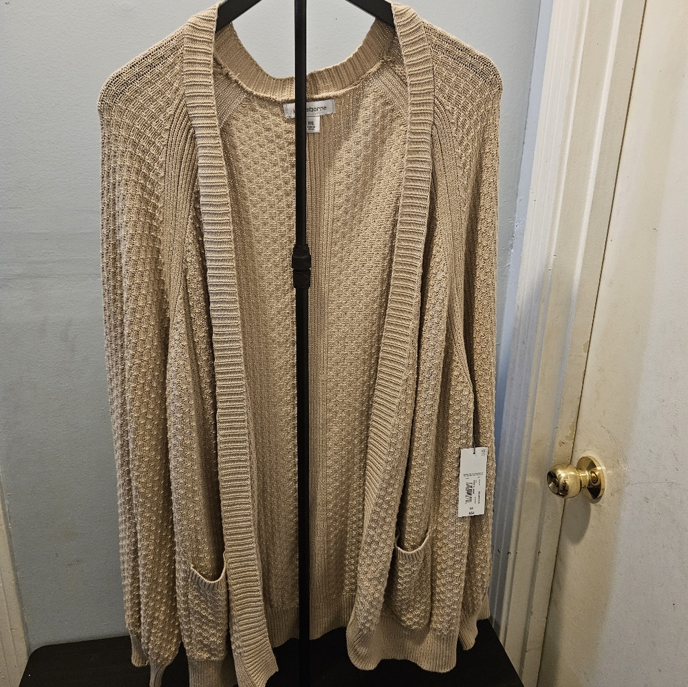 Liz Claiborne Tan Textured Cardigan